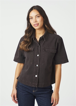 Tiki solid skjorte Dark Brown Neo Noir 